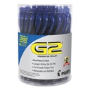 Pilot G2 Premium Gel Pen Convenience Pack, Retractable, Fine 0.7 mm, Blue Ink, Blue Barrel, 36 / Pack