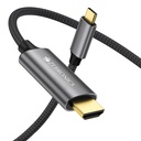 Zebronika typu C na HDMI Cable, 4K @ 60Hz CLA124; 1080p @ 240Hz, 18Gbps Data Transfer, 3D Kompatibilní, 1M (3.2ft) Omotaný kabel, pro Laptop, Mobile, iPad Pro, MacBook, Chromebook, TV (CHA20)