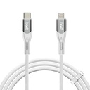 boat typ C na Lightning kabel pro 27W rychlé nabíjení 124; 480 Mbps přenos dat 124; 1.2 m (3,9 ft) perfektní délka kabelu 124; Premium Nylon Braiding 124; Durable & Tangle-Free Factory 124; Se silikonovou kravatou (Arctic White)