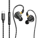 Pouzdro BassEngine Type-C v uších Wired sluchátka 14.2mm Dynamic Driver HD Mic Ergonomic Earbucks Anti TPE Cable In Line Music Call Controls Deep Bass Clear Sound for everyday Use ProSeries (Black)