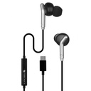 Zebronics Type-C Wired Earphones, in- Line MIC, Deep Bass, 1.2m Cable, 10mm Neodym Ovladač, Lehká váha, in- Ušní design, Kompatibilní s Mobile, Tablet, Laptop (Bro C, Black)