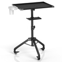 ZHOOGE Salon Tray Cart na kolech se stojákem Tray, Premium Iron Alloy Tattoo Tray Výška nastavitelný Salon Service Tray s 360 Stupeň Mute Universal Tricycle pro tetování práce, SPA a zubní tray