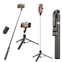 Kratos K9 Selfie Stick Tripod se světlem, 67 palců / 170CM Zpevněný stativ pro mobilní telefon, Multi- Functional Bluetooth Long Selfie Stick for Travel, Vloging, Kompatibilní s iPhone a všechny Smartphony