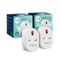 Wipro 16A Wi-Fi Smart Plug with Energy Monitoring - Vhodné pro velké spotřebiče, jako jsou Geysers, mikrovlnné trouby, klimatizace (kompatibilní s Alexa a asistent) - Bílé (balení po 2)