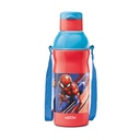 Milton Marvel Kool Elite 600 Izolovaná vodní láhev pro děti ve škole I Potravinářský stupeň, Leak Proof Flip Top Lid, Easy to Carry Loop, Izolovaná láhev Termo Sipper pro děti, 492 ml, červená (Spider - Man print)