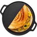 DOCAT Lité železo Dosa Tawa 30 cm 124; Pre- kořeněné železo Tawa pro Dosa, Roti, Chapati & Paratha 124; 8 mm Těžké clo, plyn, indukce, elektrické & OTG Friendly Durable 124; 100% čisté & Toxin- Free, No Chemical Coating