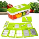 TEKCOOL 12 v 1 Víceúčelové Chopper, Ovoce a zelenina Střihače, Grater Peeler Chipser, Nerozbitelné tělo třídy potravin, Snadná Push to Clean Button Slicer Dicer, Chopper for Kitchen