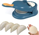 LEBENLANG Momos Maker Tools - Momo Maker Machine & Mould Set, 4 in 1 Puri Kachori Gujiya Maker Machine, Dumpling Prostěradla, Gujiya & Karanji Moulds, Kozhukattai & Kolukattai Make (modrá)