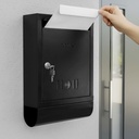 Plantex Letter Box / GI Steel Magazine Holder / Komplikační box & Návrhy Box pro kancelář s Secure Lock and Keys / News Paper Holder / Mail Box / Post Box- (Black) Wall Mount