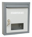 Leposing High Grade Metal Sugggestion Box / Dopis Box / Stěžovací box / Darování Box se dvěma klávesy Lock Wall Mountable nebo na stůl povrch (Gray)