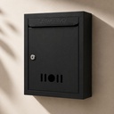 JIALTO Dopisní schránka pro domácí bránu, nástěnná kovová poštovní schránka s Lock & Key, vodotěsná poštovní schránka pro venkovní použití, návrh & Komplikační schránka pro kancelář, školu a societ (černá)