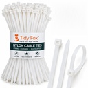 Tidy Fox Heavy Duty Nylon Kabelové tašky, Self Locking Zip Ties, 12 palců (300 mm) x 3.6 mm, balení 100, bílá, pro správu kabelů, Zahrada a venkovní použití, Made in India