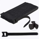Hian Reuse Kabelové tašky, Háček a smyčcové kordové pásky, 6 Inch, Black, Nastavitelné opakovaně použitelné drátěné pořadače pro správu kabelů, PC, TV, Desk, Home and Office, Pack of 60