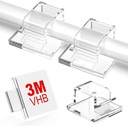 IMOX Mini Adhesive Kabelové klipy - Upgraded Wall Wire Holders for Cable Management: Small Cord Clips for Wall, Under Desk, Diwali Lights, Auto, Ethernet, Elektrický Wire Hook (Pack of 40)
