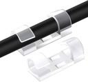 BEYOND BASIC Kabelové klipy se silnými Self-Adhesive Clear Wire držáky pro nástěnné odolné organizátory pro správu plastových kordů (balení po 16 ks)