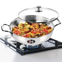 MILTON Pro vařit 3-vrstvý Třtinový Třtinový I Induction Cookware & Gas Spot Friendly Stainless Steel Kadhai se sklem Lid 28cm cd 124; 4.2 litry cd 124; Kadai pro vaření 124; Deep Frying cut 124; Silver