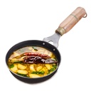 Indus Valley Pre- Ochucené železné Tadka Pan s dřevěnou rukojetí 124; Velmi malý 12.7cm / 5 palců, 0.3Ltr, 0.4kg CLAS124; plyn kompatibilní 124; 100% čisté & Toxin- Free, No Chemical Coating