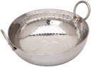 KC Sandwich spodní těžký guage nerezová ocel Hammered Kadhai Cookware (1500 ML)
