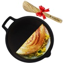 Indus Valley Super Smooth Lité železné Tawy s Free Dřevěná Spatula pro Dosa / Chapathy 124; 27.6cm / 10.8 palců, 2kg duplikátu 124; Indukce Friendly Cappul 124; přirozeně Nonstick, 100% čisté & Toxin- Free