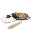 Celoživotní litá plechová pánev se skleněným víčkem, průměr 210mm, černá, non-Stick & Teflon zdarma, indukční a plynový sporák kompatibilní