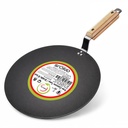 amicus Kuchyň Premium Železná Tawa pro Roti Chapati Konkávní Železná Tava s dřevěnou rukojetí 10 Inch 1.2 Kg Black Food Study Smooth 100% Víceúčelové Tawa