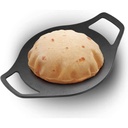 Hawkins Futura 24 cm Lité železo Tava, lité železo Tawa pro Roti, lité železné nádobí pro kuchyni, černé (CIT24)