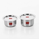 Sumeet 2 Pcs Stainless Steel Induction & Gas Spot Friendly Container Set / Tope / Cookware Set with Lids - Velikost č.13 & No.14