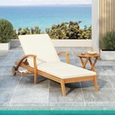 Merax 2 Piece Patio Furniture Set, Acacia Wood Outdoor Lounge Set,Chair and Table, Perfect for Patios, Balconies,and Gardens,Cream+Teak