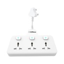 EMBOX Multi Plug Socket 2500 W | Extension Board with Switches | 3 Universal Sockets Multi Plug Adapter Fast Charging No Block Design, White