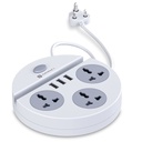 Portronics Power Plate 5 1500W Power Converter s USB nabíječkou a mobilním držákem 3AC Socket + 3USB Porty I 1,5 m Délka kordu (bílá)