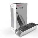 Kotviště Panasonic 6A Extension Board s násadou, 2 Sockets + USB 2.4A, 1.5m kabel (černá a stříbrná, 240 voltů) (22074)
