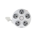 Havells Wheel Star 5X 5+1 Round Extension Board | Overload, Over Current & Over Voltage Protection | 1.5 Mtr Copper Wire | ISI Certified Wire & Plug | Universal 3 Pin 5 Sockets | LED Indicator | Home & Office Use