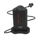 ZEBRONICS Power Block 385, Tower Extension Board / Strip, 2500 Watts, 10 amps, 1x Type C Port, 8X Univerzální Socket, 2X USB Port, LED indikátor, Digital Counter, On / Off Switch, 5 Meter, Black