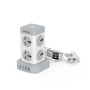 Zlatá medaile Turbomax 8 + 4 Power Strip 124; 8 Univerzální Sockets s bezpečnostní Shutter 124; 3A-USB & 1 USB-C Port 124; Master Switch s indikátorem 124; 2-Meter Extension Cord for Home & Office IR 124; (White)