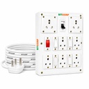 BITCORP 16A Power Extension Board s 7 Socket 4 MCB, 2500W MCB Overload Protector, 1 Meter 1.5mm Elektrický kord pro počítače, lednice, AC, TV, Home and Office Appliances