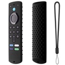 Silikonové pouzdro kompatibilní s Fire TV Stick 3 Gen 2021 Remote Full Wrap Remote Cover s Lanyard (D-Black) [Vzdálené není součástí balení]