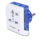 MX 2-Pin Německý Schuko Plug Universal Adapter Multi Connector - 3 Way, Indie do Evropy (Schuko) Plug - Typ E / F - 3 v 1 - Ideální pro Laptop, Camera nabíječka a další s LED indikátorem