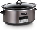 Crock-Pot Large 8-Quart Programmable Slow Cooker with Auto Warm Setting Black Stainless Steel