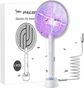 PALONE Electric Fly Swatter 4000V Bug Zapper Racket 2 in 1 Fly Swatter with 1200mAh Battery Rechargeable Mosquito Killer Lamp with 3 Layers Safety Mesh for Indoor and Outdoor