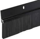 3 FT Black Aluminum Door Sweep with Black Brush Seal | Fills Gaps Up to 1 1/2” | Pre-Drilled with Matching Color Screws Included | Draft Stopper, Dust & Debris Blocker | Made in USA