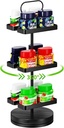12 Flavor Pod Holder Compatible with Ninja Thirsti, 3 Tier Thirsti Flavored Water Drops Organizer, 360° Rotatable Pods Storage Rack for Ninja Thirsties Drink System (Black)