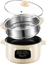 Hot Pot Electric with Steamer, 3.2L Electric Pot with Delay Timer Function, Multifunctional Large Capaity Shabu Shabu Pot for Steak, Pasta, Hot Pot, Ramen, Quick Heating & Overheat Protection