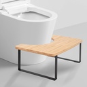 Bathroom Stool, Bamboo Toilet Potty Stool for Bathroom,Portable Squatting Pan with Dual Anti Slip Design (Brown)