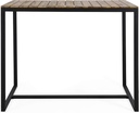 Christopher Knight Home Frieda Outdoor Modern Industrial Acacia Wood Bar Table, Teak Finish + Black