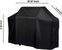 BBQ Barbecue Grill Cover 67W X 26" D X 50" H Suitable for Most Brinkmann, Ducane, Uniflame Brands of Grills - 600D Oxford Fabric is Waterproof with Covered Dual Handles & Side Buckles