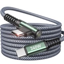 AINOPE 240W USB C to USB C Cable [10FT] Right Angle C to C Cable Fast Charging,USBC to USBC iPhone 17 Charger Cord Type C Fits iPhone 16 15 Pro Max Plus,MacBook Air/Pro,iPad Pro,Samsung S25,Pixel,iPad