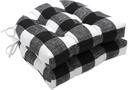 Pillow Perfect 660592 Outdoor/Indoor Anderson Matte Large Chair Pads, 17.5" x 16.5", Black, 2 Pack