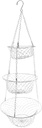3 Tier Fruit Basket, Vegetable Kitchen Storage Basket Chain Hanging Saving Fruits, Plants Storage Basket(Silver)