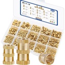 M2.5 M3 M4 M5 M6 Threaded Inserts for Plastic Heat Set Insert Brass Insert Assortment Kit for 3D Printing Injection Molding Press Thread Nuts (520pcs Heat Set Inserts)