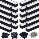 Muzata 20Pack 3.3FT/1M Plus-Size Spotless LED Channel Black LED Strip Diffuser Channel with Milky Frosted White Diffuser Cover U103 BW 1M